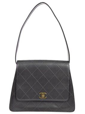 Chanel Black Calfskin Shoulder Bag